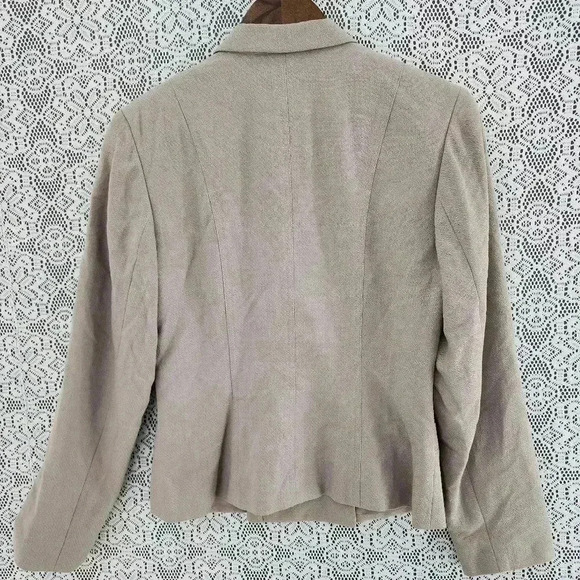 Express wool blend women's career blazer 7/8 Tan - Picture 2 of 8